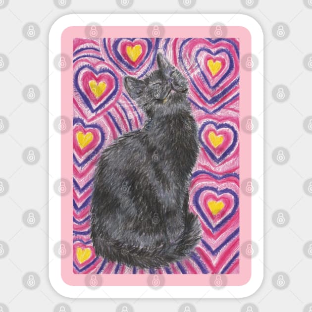 Happy cat Valentine Sticker by SamsArtworks